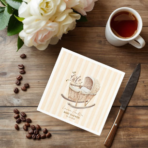 Servilleta De Papel Chupito Café Elegante y Neutral para Bebé de Géner