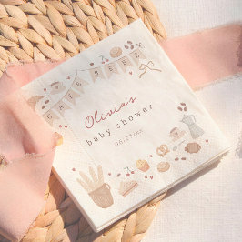 Servilleta De Papel Chupito de café acuarela dibujado a mano para baby