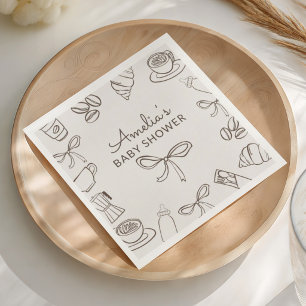 Servilleta De Papel Chupito de Cafe para Baby Shower de Bebe sin Disti