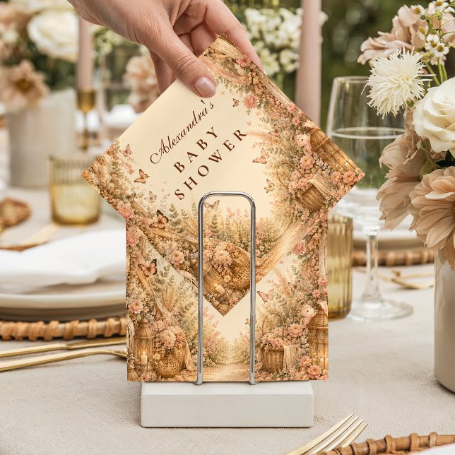 Servilleta De Papel Chupito de Mariposa Boho Baby Shower (Subido por el creador)