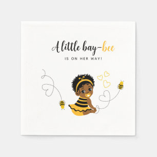 Servilleta De Papel Chupitos para Baby Shower de abeja negra amarilla