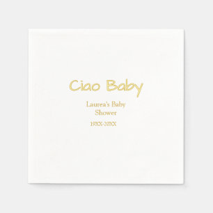 Servilleta De Papel ciao baby amarillo dorado pastel nombre fecha baby