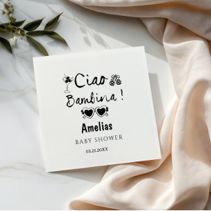 Servilleta De Papel Ciao bambina tema dibujado a mano baby shower ital