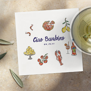 Servilleta De Papel Ciao Bambino Ducha de Bebé Mediterránea Italiana