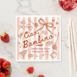Servilleta De Papel Ciao Bambino Red Color Paper Napkin