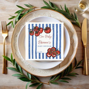 Servilleta De Papel Ciao bebé tomate rayas azules baby shower italiano