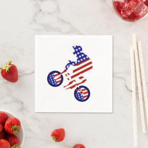 Servilleta De Papel Ciclismo BMX Patriótico de EE. UU.