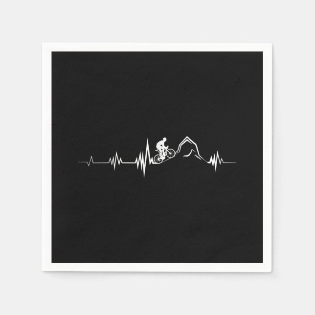 Servilleta De Papel Ciclismo Carreras Heartbeat Bicicleta de montaña (Anverso)