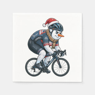 Servilleta De Papel Ciclista de muñeco de nieve Navidad 2026 Ciclismo