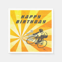 Ciclistas viales con retro Sunburst Bike Cumpleaño