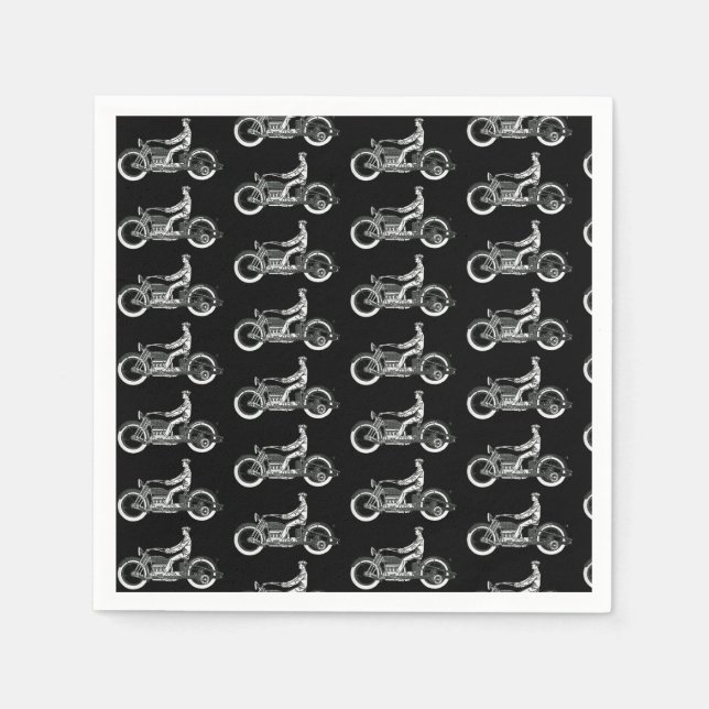 Servilleta De Papel Ciclo antiguo de motociclismo de época (Anverso)