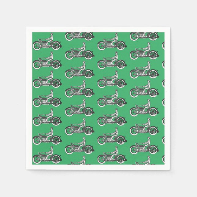 Servilleta De Papel Ciclo antiguo de motociclismo de época (Anverso)