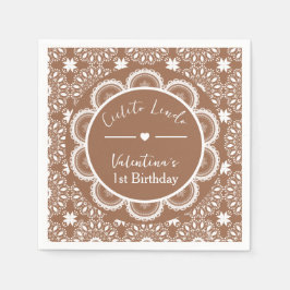 Servilleta De Papel Cielito Lindo 1st Birthday Brown