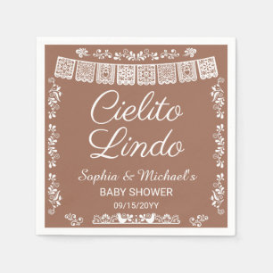 Servilleta De Papel Cielito Lindo baby shower de terracota