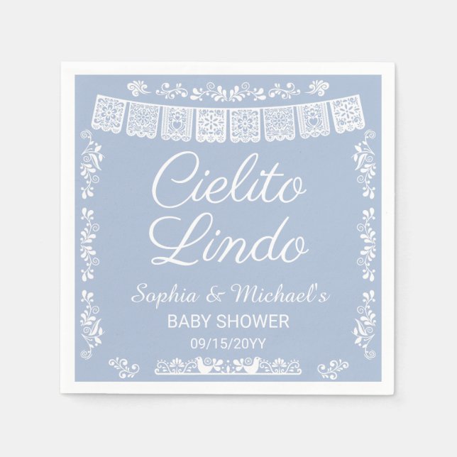 Servilleta De Papel Cielito Lindo Blue Baby Shower (Anverso)