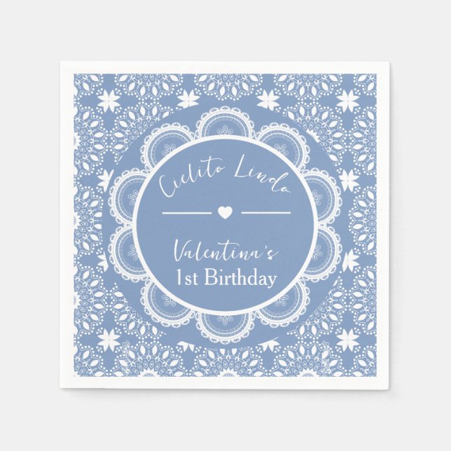 Servilleta De Papel Cielito Lindo Cumpleaños Azul 1er (Anverso)