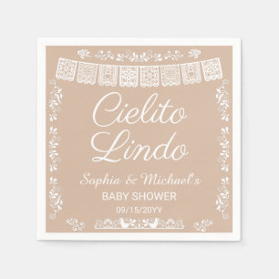 Servilleta De Papel Cielito Lindo Ducha de Bebé Beige