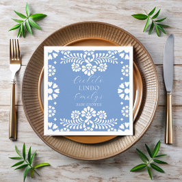 Servilleta De Papel Cielito lindo ducha de bebé mexicano azul y polvor