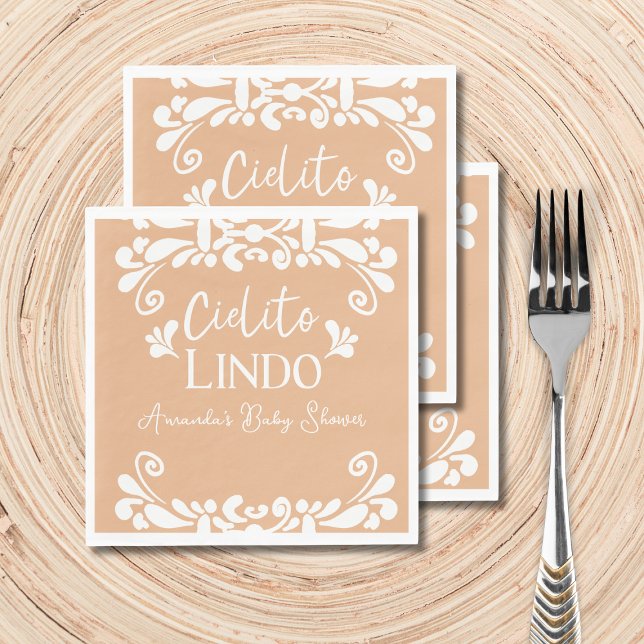 Servilleta De Papel Cielito Lindo Fiesta Mexicana Baby Shower Neutral (Subido por el creador)
