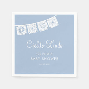 Servilleta De Papel Cielito Lindo Papel Picado Azul Baby Shower
