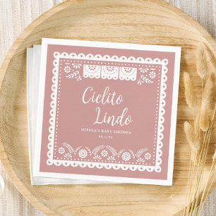 Servilleta De Papel Cielito rosa Lindo Talavera Baby Shower mexicano