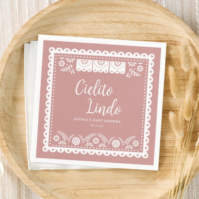 Servilleta De Papel Cielito rosa Lindo Talavera Baby Shower mexicano (Subido por el creador)