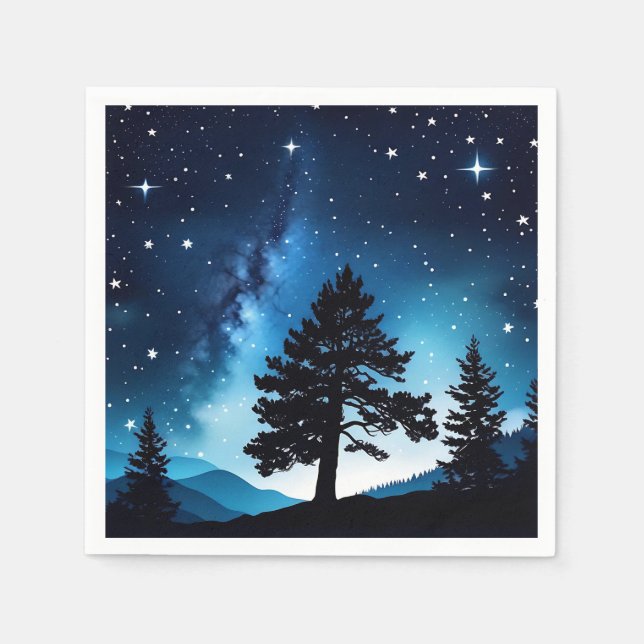 Servilleta De Papel Cielo acuático de pino celeste (Anverso)