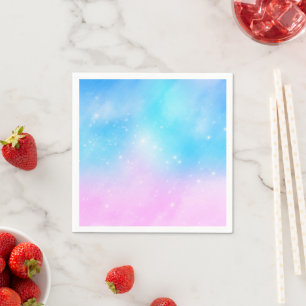 Servilleta De Papel Cielo con gradiente pastel rosa y azul