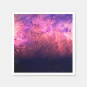 Servilleta De Papel Cielo Cósmico Galaxia Estrellada Púrpura Rosa Fueg