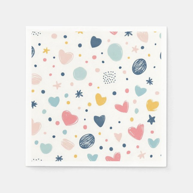 Servilleta De Papel Cielo de Dibujos Animados Bonito (Anverso)