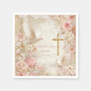 Servilleta De Papel Cielo de Rubor y Quince dorado, personalizado