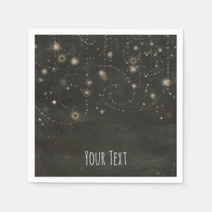 Servilleta De Papel Cielo estrellado oscuro celestial negro gira en cu