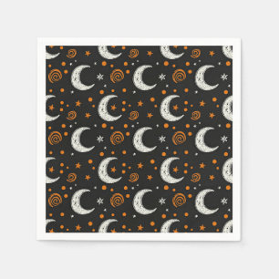 Servilleta De Papel Cielo Nocturno Caprichoso Luna Llena Halloween