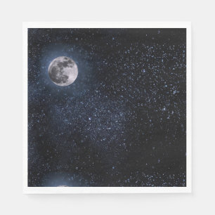 Servilleta De Papel Cielo nocturno de luna llena estrellas espacio ext