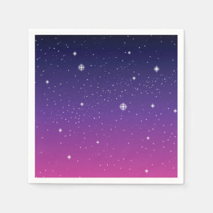 Servilleta De Papel Cielo nocturno estrellado de color púrpura oscuro