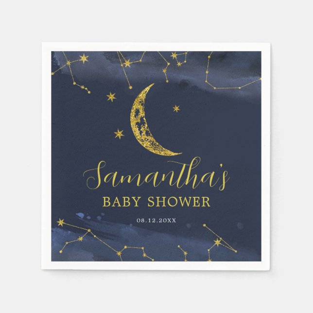 Servilleta De Papel Cielo nocturno sobre las servilletas Baby Shower d (Anverso)