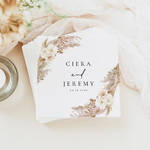 Servilleta De Papel CIERA Bohemian Dry Floral Pampas Boda