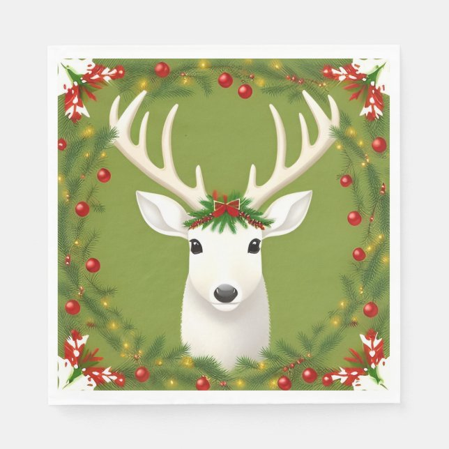 Servilleta De Papel Ciervo de Navidad adorable  (Anverso)