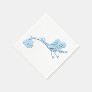 Servilleta De Papel Cigüeña azul que entrega al muchacho