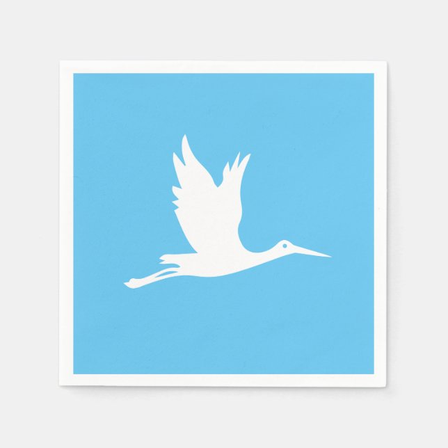 Servilleta De Papel Cigüeña blanca voladora (Anverso)