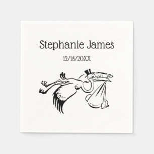 Servilleta De Papel Cigüeña vintage entregando un bebé #1