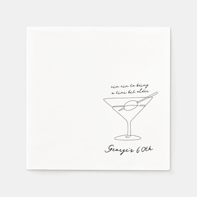 Servilleta De Papel Cin Cin 50th Birthday Party, 80th Birthday Party (Anverso)