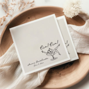 Servilleta De Papel Cin Cin Despedida de Soltera Dibujada a Mano