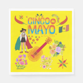 Servilleta De Papel Cinco De Mayo amarillo