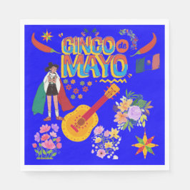 Servilleta De Papel Cinco De Mayo azul brillante