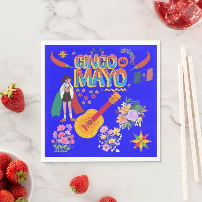 Servilleta De Papel Cinco De Mayo bright blue (In situ)