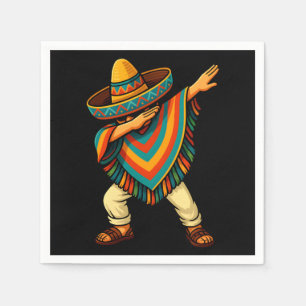 Servilleta De Papel Cinco de Mayo Dabbing mexicano Poncho
