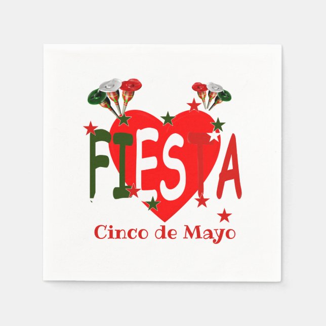 Servilleta De Papel Cinco de mayo, fiesta mexicana (Anverso)