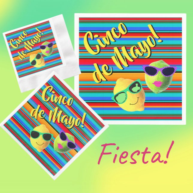 Servilleta De Papel Cinco de Mayo Lemon Lime Paper Napkin (Ready to party!)