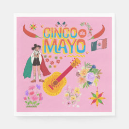 Servilleta De Papel Cinco De Mayo light pink